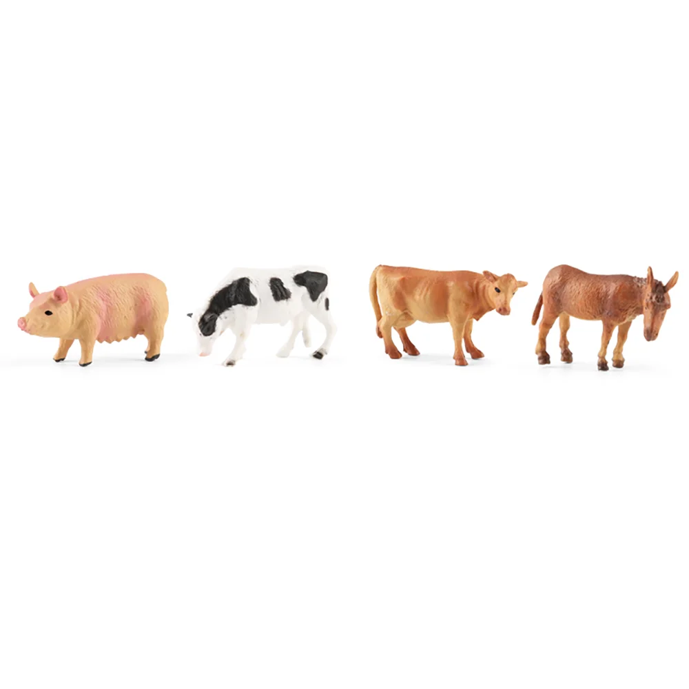 12PCS Simulation Poultry Farm Animal Model Toy Mini Duck Horse Chicken cow Figures Dolls Action Figurines Toys For Children Gift