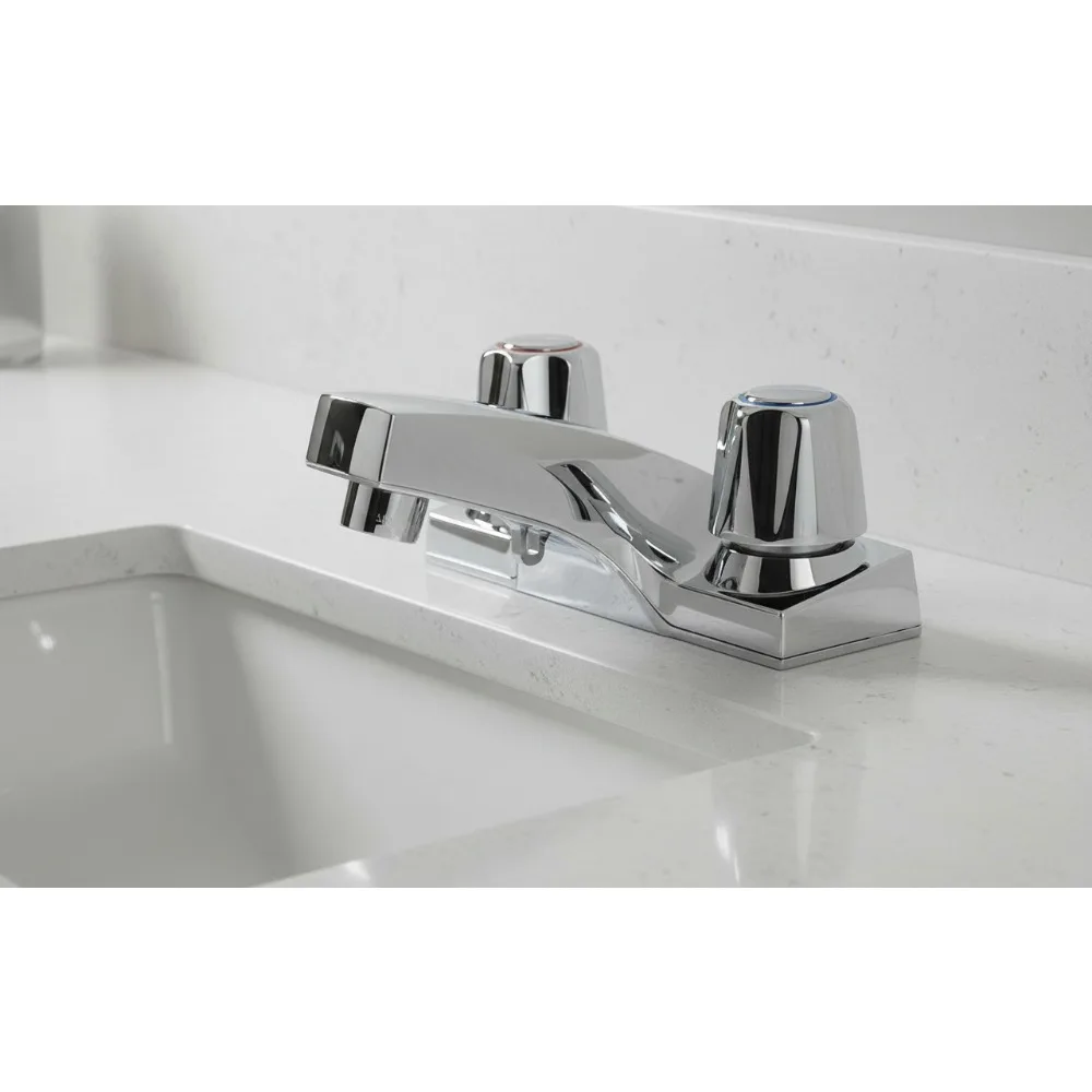 

Water-Efficient 2-Handle Bathroom Faucet in Polished Chrome, Ideal for Homeowners and DIY Enthusiasts