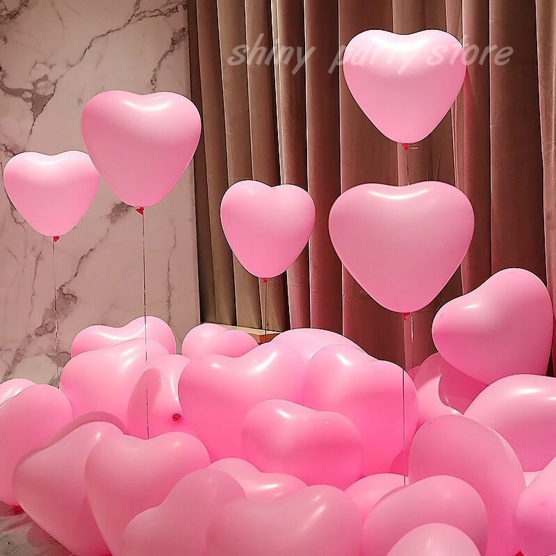 

2.2g 10/20pcs Chrome Metal Heart Balloons Thickened Colorful Matte Balloon Birthday Party Decoration Valentine's Day Proposal