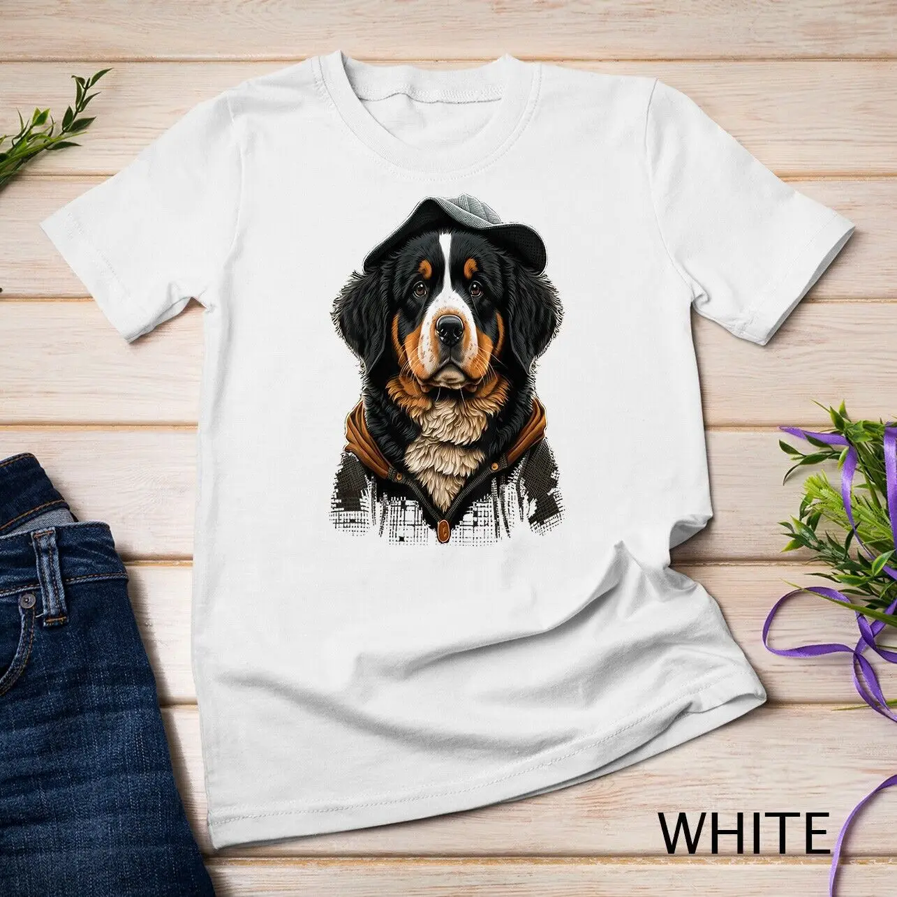 Unisex bonito Mountain Dog T-shirt, Amante do cão, Em