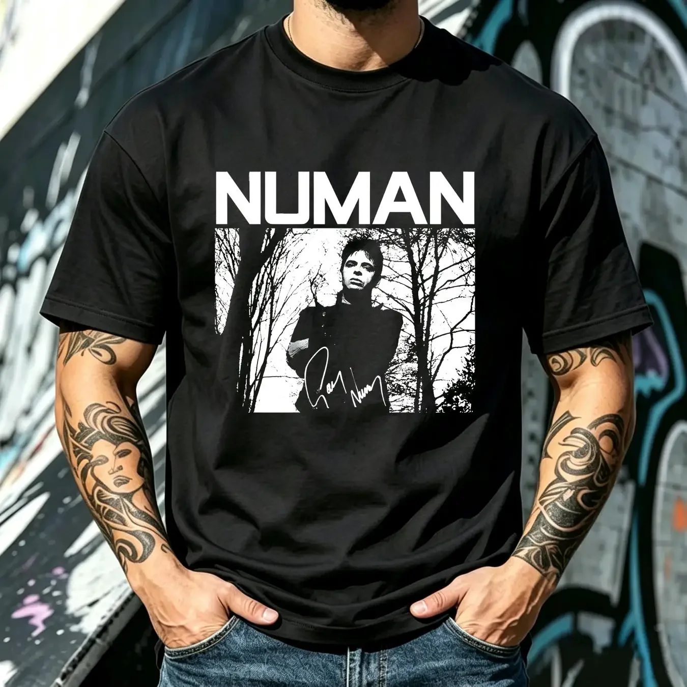 washed T Shirt GARY NUMAN Signed 2022 men S To 4XL EE558 vintage Washed designer clothes Comfortable streetwear Casual Unisex