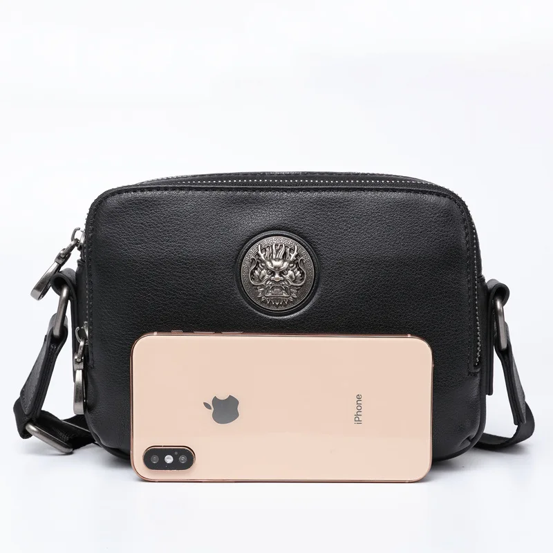 موضة جديدة حقيقية رسول الرجال حقيبة جلدية الرجال الكتف الطبقة العليا جلد البقر صغيرة أفقية Crossbody العلامة التجارية الفاخرة العصرية