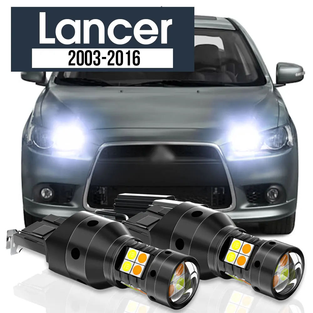 

2pcs LED Dual Mode Turn Signal+Daytime Running Light Blub DRL Canbus Accessories For Mitsubishi Lancer 7 8 2003-2016 2011 2012