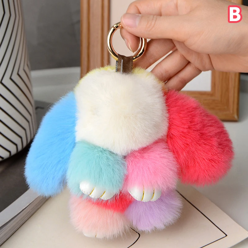 15cm Rabbit Keychain Women Bag Car Key chain Pendant Decoration Jewelry Bags Hangings Accessories Gifts