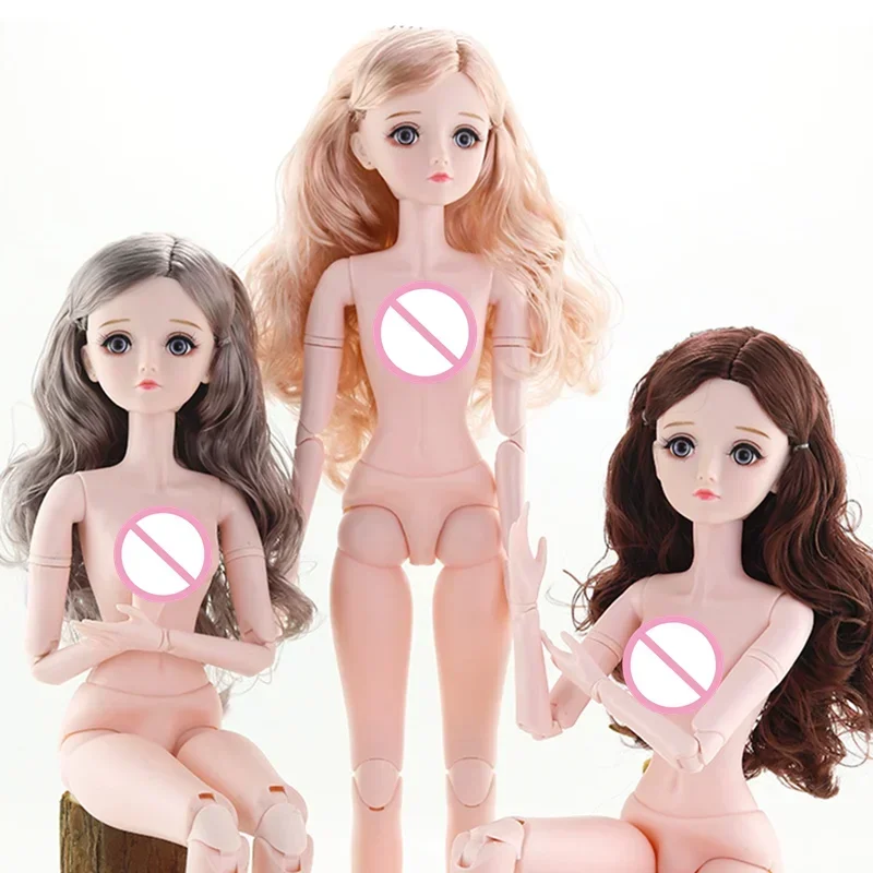 1/3 60cm 22 Movable Joints Bjd Dolls White Skin Naked Baby Changing The 3D Eyes BJD Doll Toy for Girls Gift