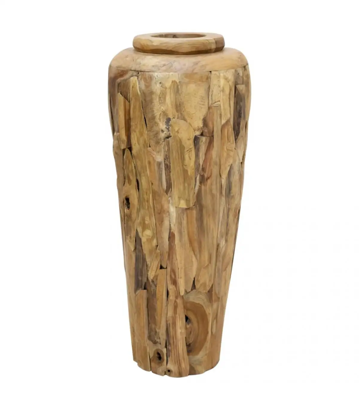 Solid wood teak decorative vase 40x100 cm