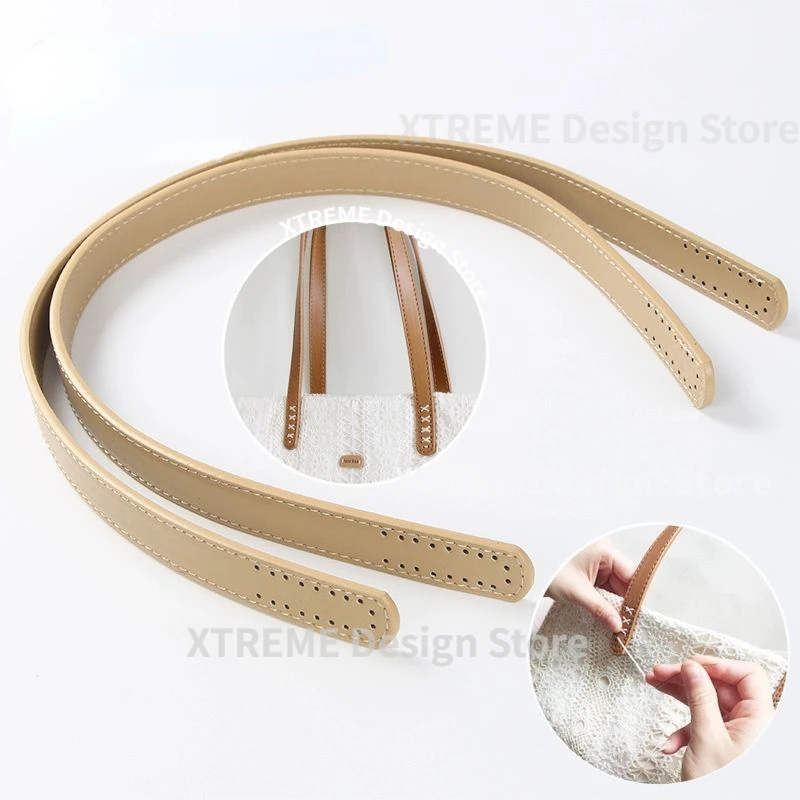 2Pcs PU Leather Shoulder Bag Strap Plain Weave Women Bag Handles DIY Replacement Handle For Handbag Belt Bag Accessory