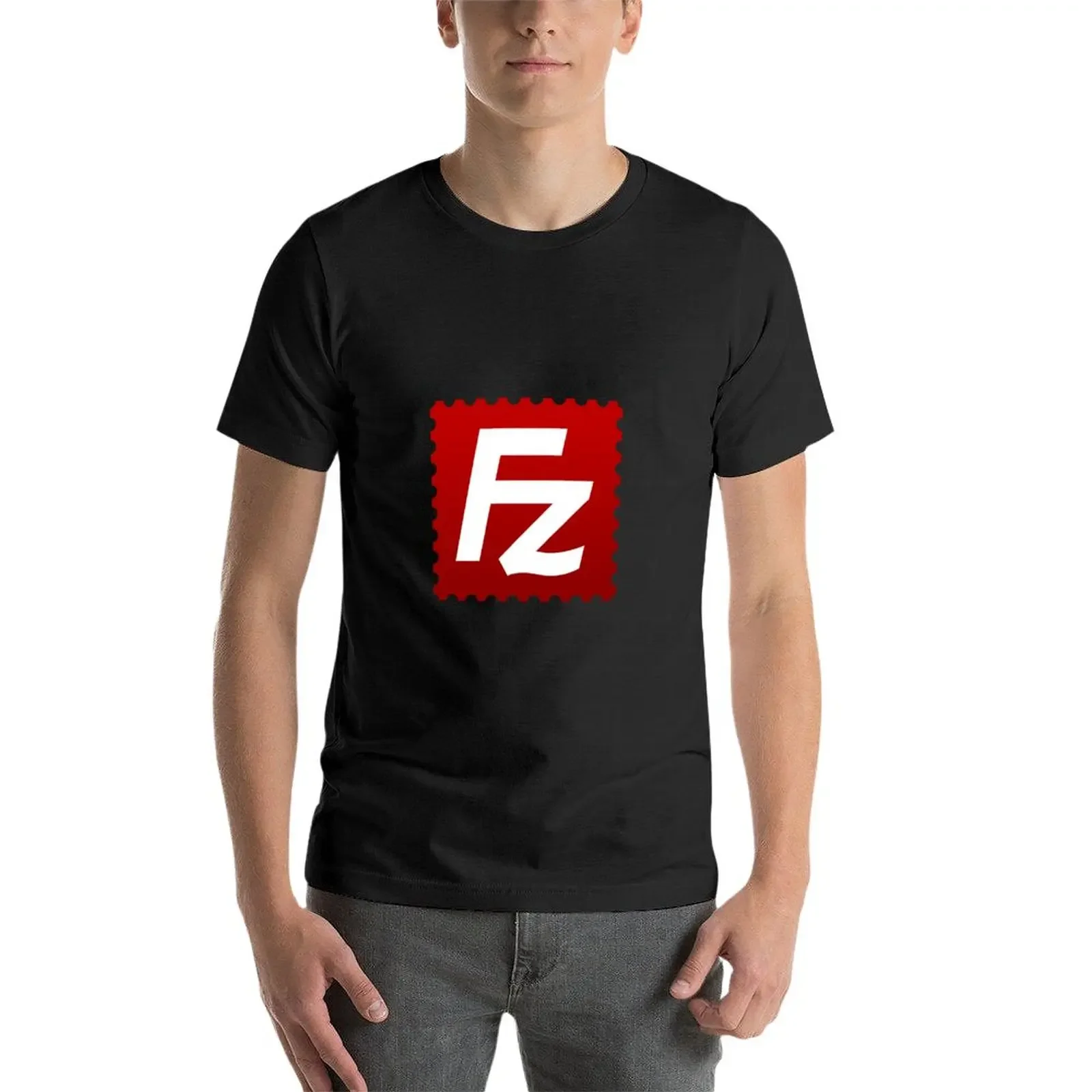 FileZilla-Blanks Anime T-shirts para homens, engraçadas T-shirts