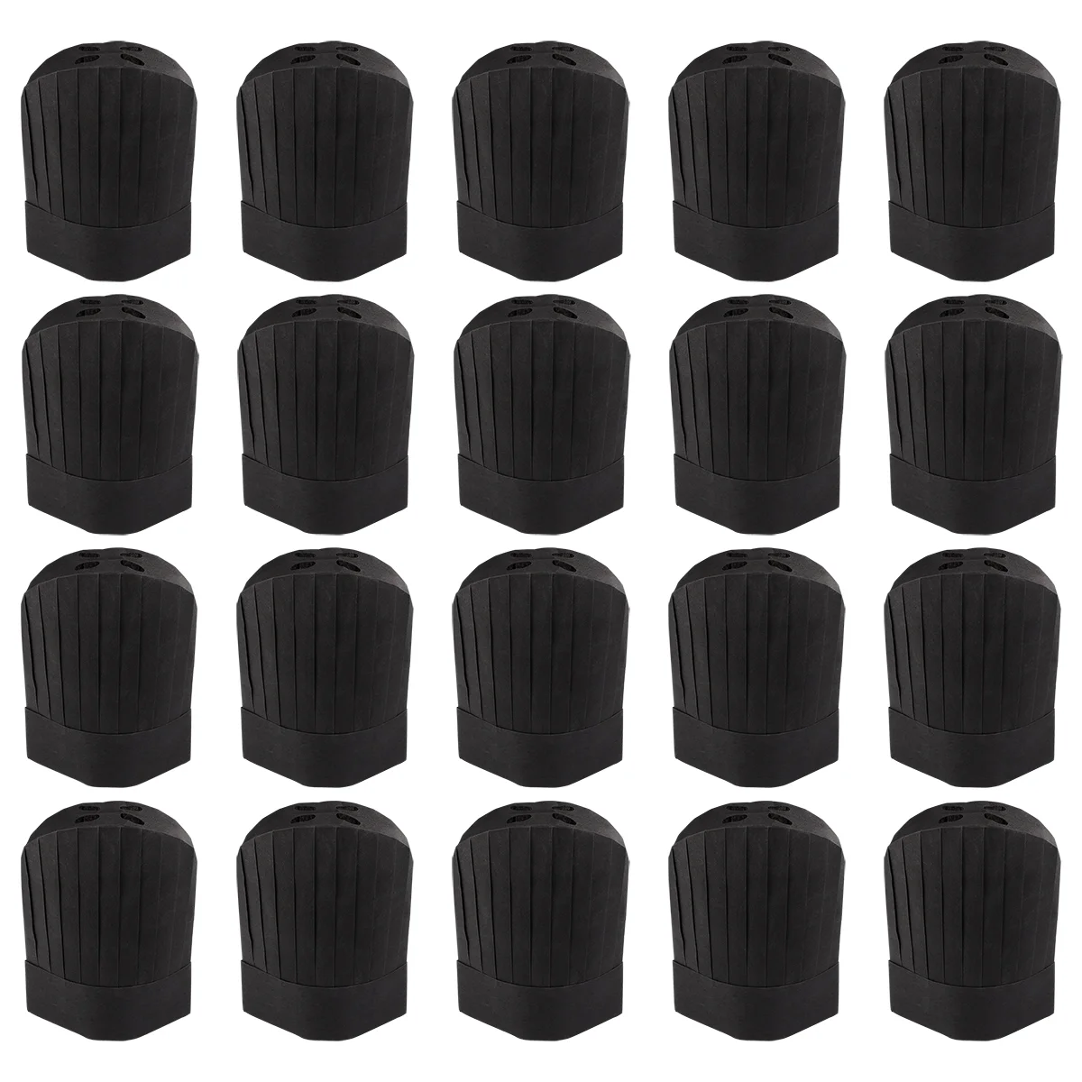 20 Pcs Brim Chef Hat Fluffy Hats Kitchen Working Cap Household Chefs Black Anti-fouling