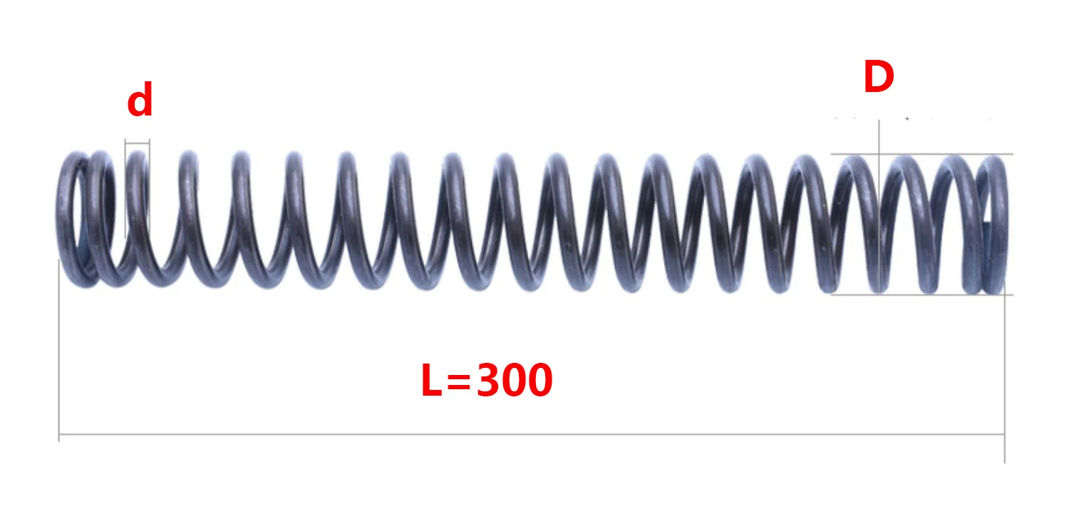 2 Stück Federstahl-Druckfeder, Rückholfeder, Drahtdurchmesser 1,0 mm, 1,2 mm, 1,5 mm, 65 Manganstahl, lange Federn, Länge 300 mm – Detail 1