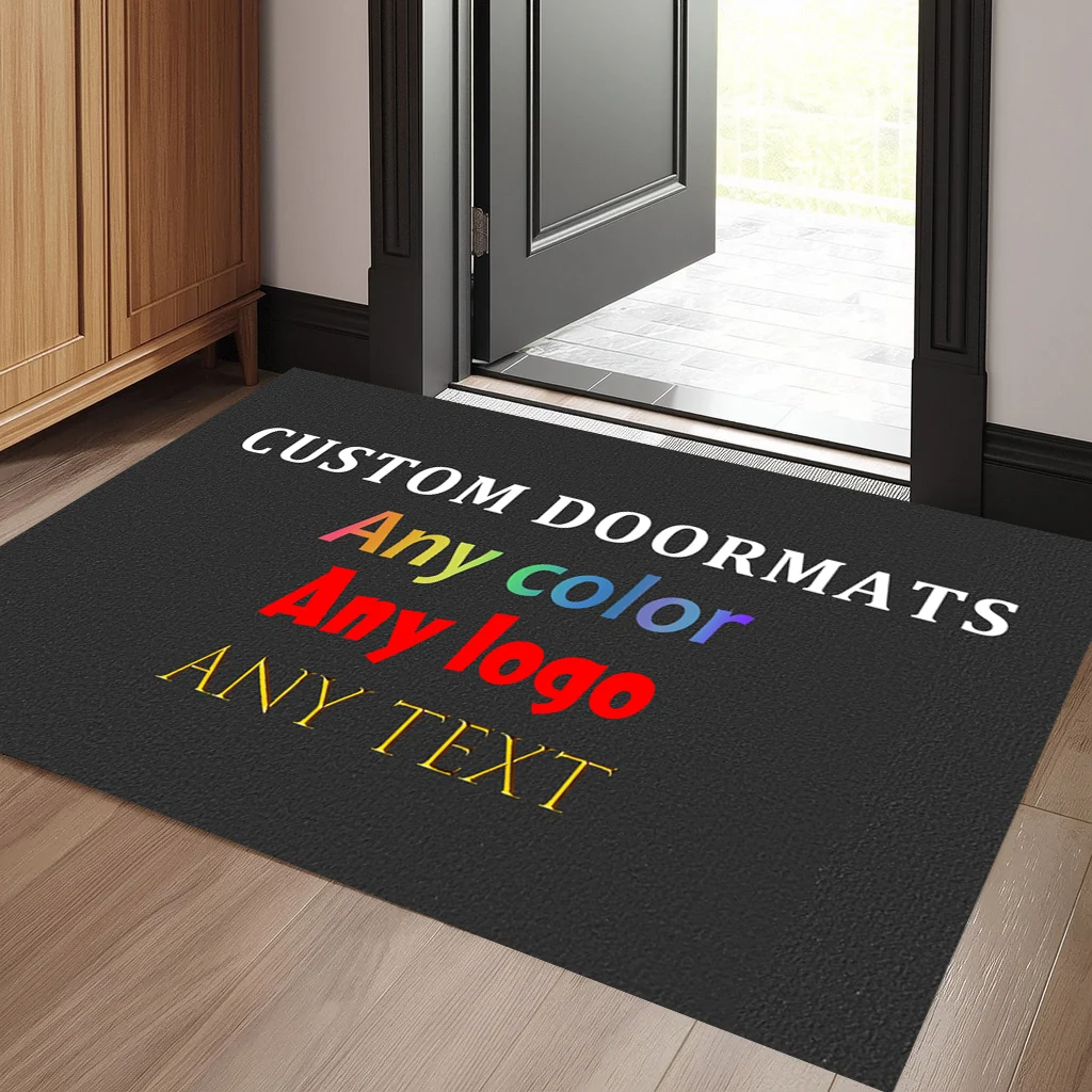 

Personalized Doormat Any Color Logo Text Non-Slip Floor Mats Bathroom Custom Entrance Doormat Customization Logo Shop Hotel Bar