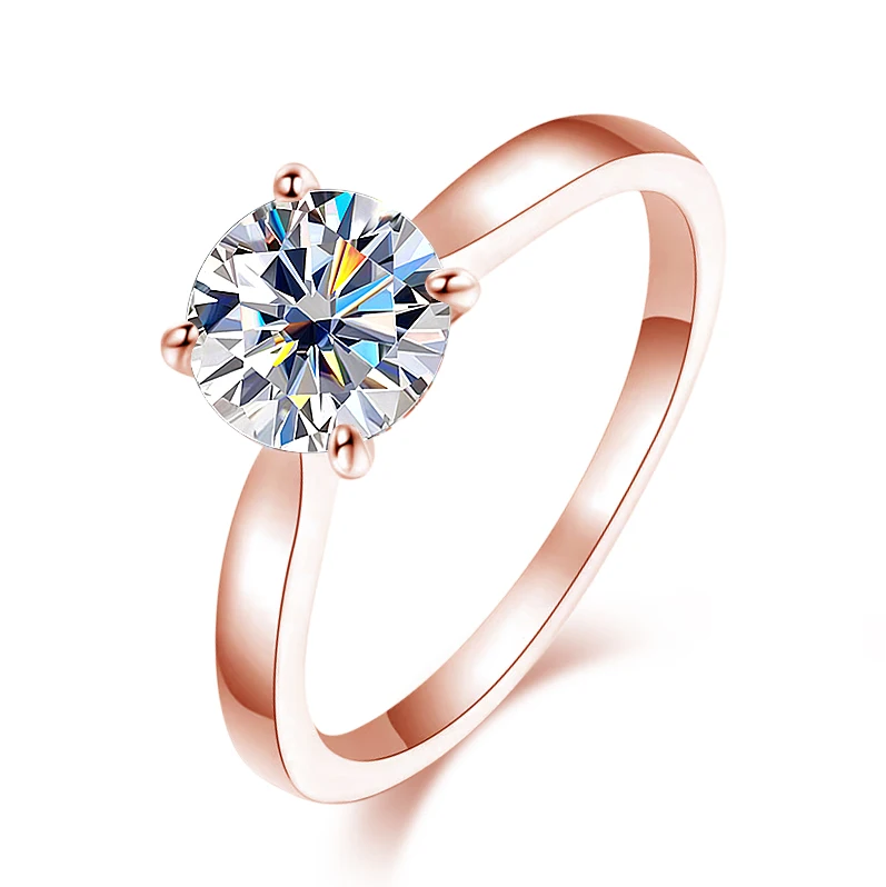 KNOBSPIN D VVS1 Moissanite Ringen voor Vrouwen Man 4-polige Solitiare Engagement Wedding Diamond Ring met GRA Gecertificeerd s925 Sliver
