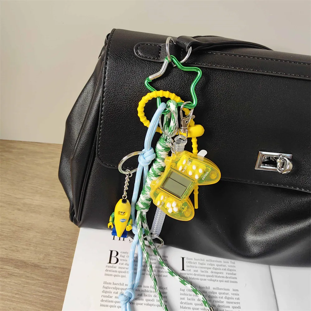 Trendy Banana Figure Keychain Game Machine Woven Lanyard Men and Women Bag Pendants