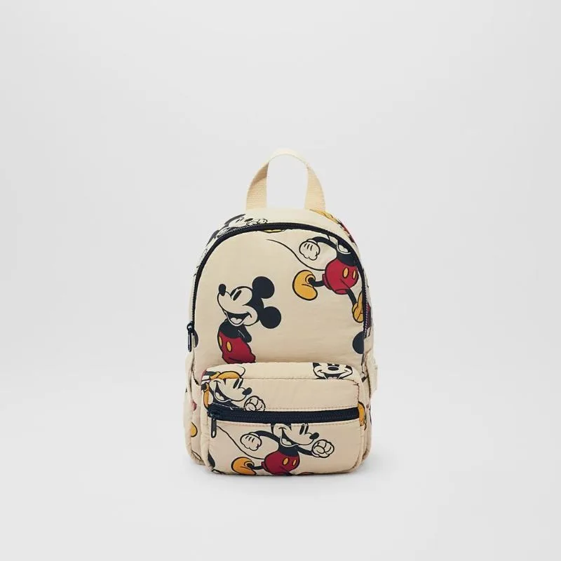 Disney 2024 New Fashionable Mickey Mouse Pattern Children\'s School Bag Cute Mickey Print Lightweight Backpack