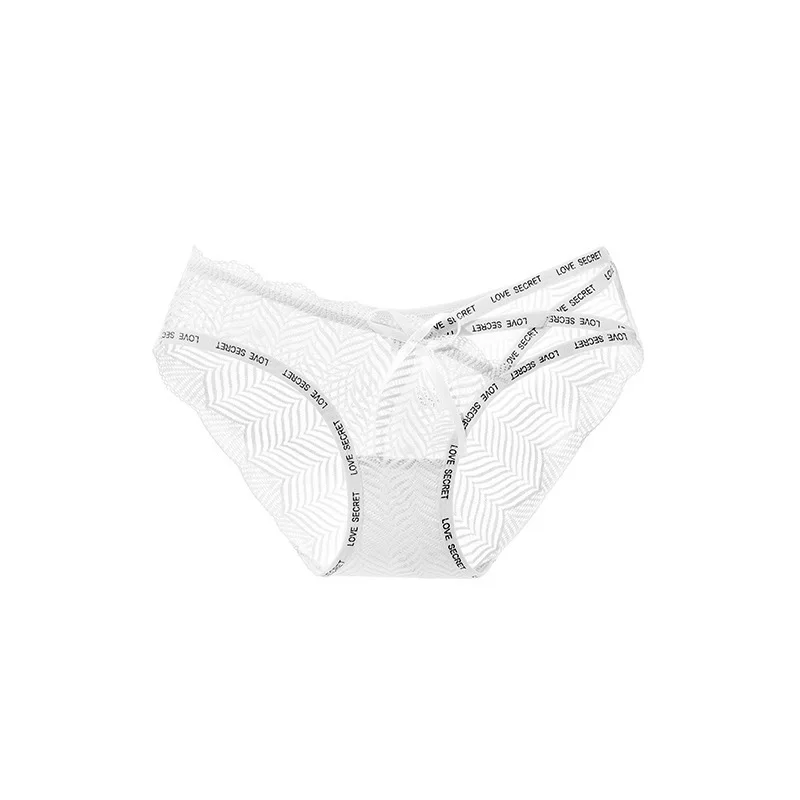 Roupa interior feminina sexy de renda transparente, calça fina triangular de cintura baixa, verão