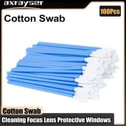 50/100PCS Cotton Swab Industry Clean Cleaning Tools Nonwoven Anti-static Dust Off for Fiber Laser Head Lens Protective Windows