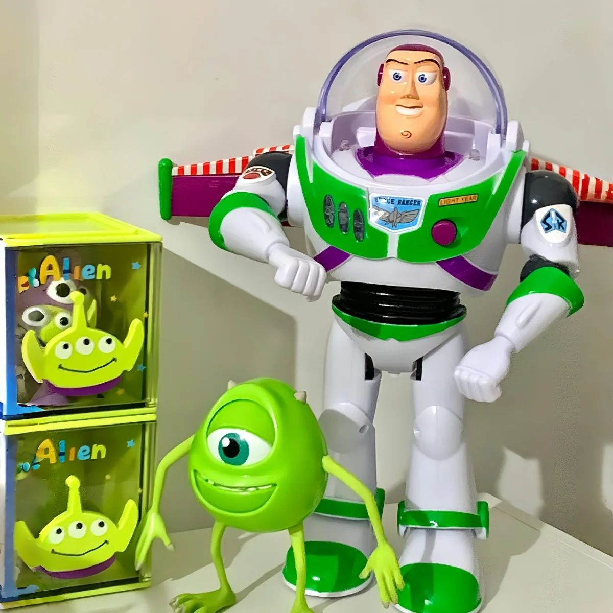 Toy Story Buzz Lightyear Woody con alas muñeca figura de acción juguete Robot móvil dibujos animados modelo hecho a mano figuras lindas regalo para niños