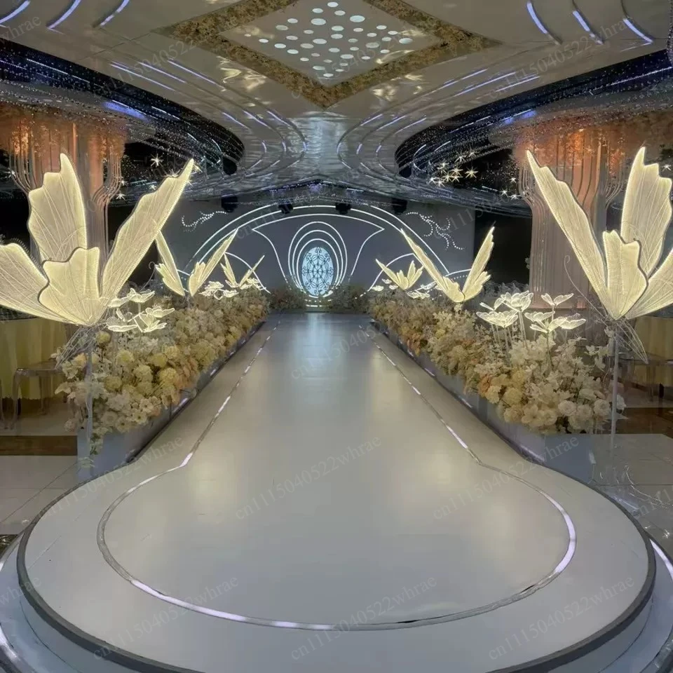 LED Butterfly Wings Hanging Ornament, Glowing Ceiling Decor for Wedding Stage & Runway, Event Photo Booth Backdrop