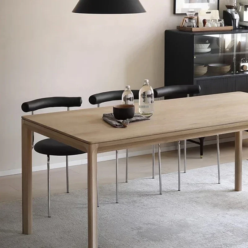 

Solid wood rectangular western dining table white oak home