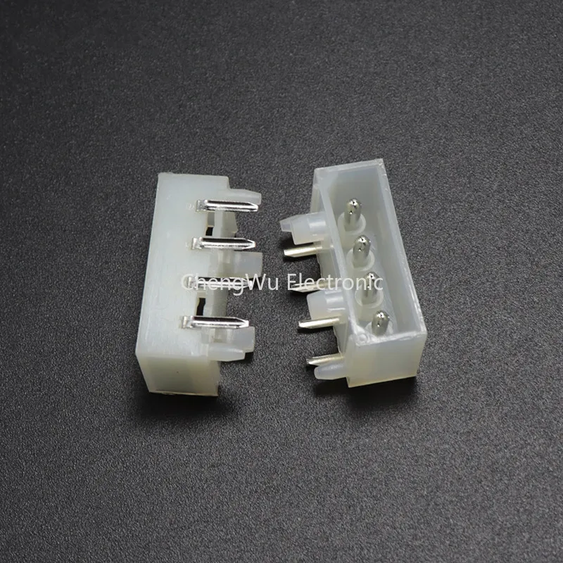 10pcs 5.08mm Pitch 4 Pin D Shape Wafer Male Contact Pin Right Angle 90 Degree PCB Solder IDE 4P ATX / EPS Power Connector