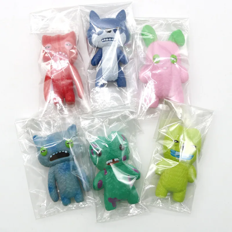 6PCS Anime Action Figures Fuggler Monster Cartoon Cute Toys Figurines Children Classic Toy Desk Ornament Home Decor Accessories