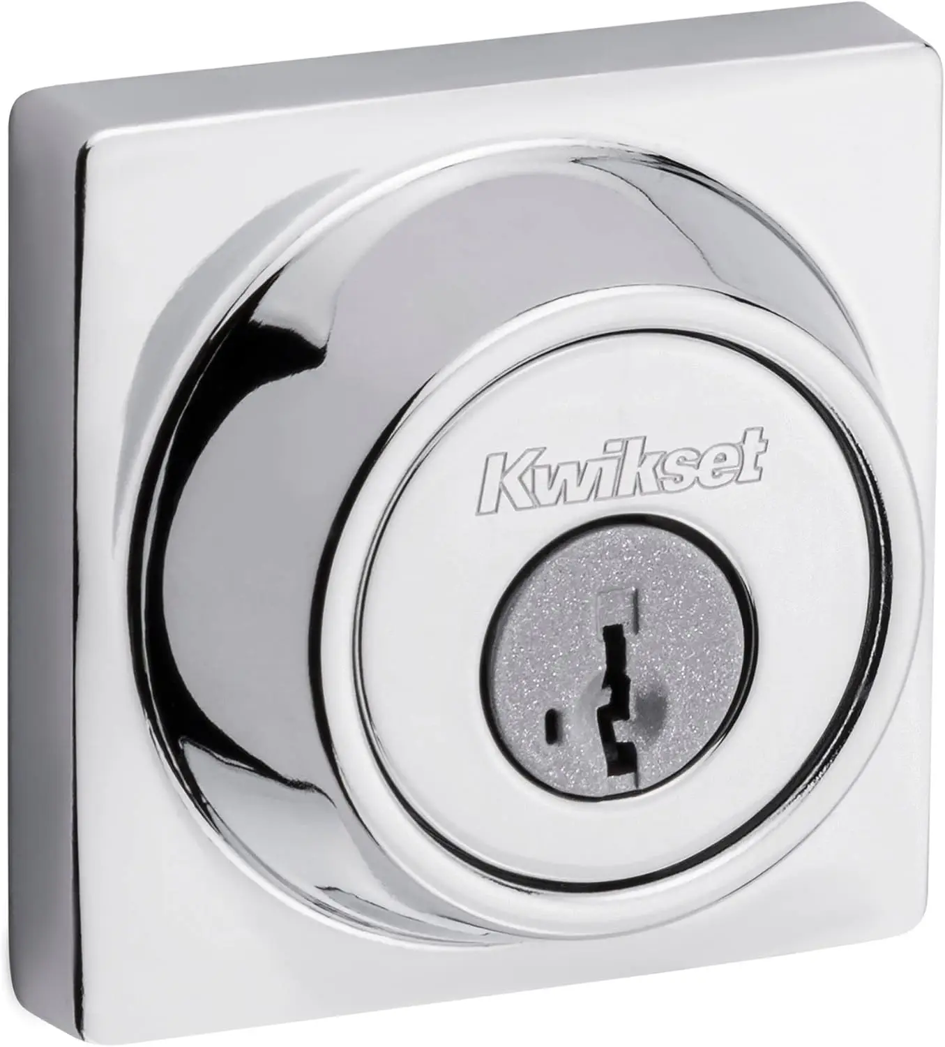 

660 Contemporary Deadbolt , Polished Chrome Square Exterior Keyed Front Entry Door,