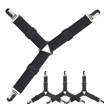 4 adet ayarlanabilir yatak çarşafı tutucu, masa örtüsü, perde, kanepe kılıfı, yatak çarşafı toka, yatak klip, Metal sabitleme klipsi