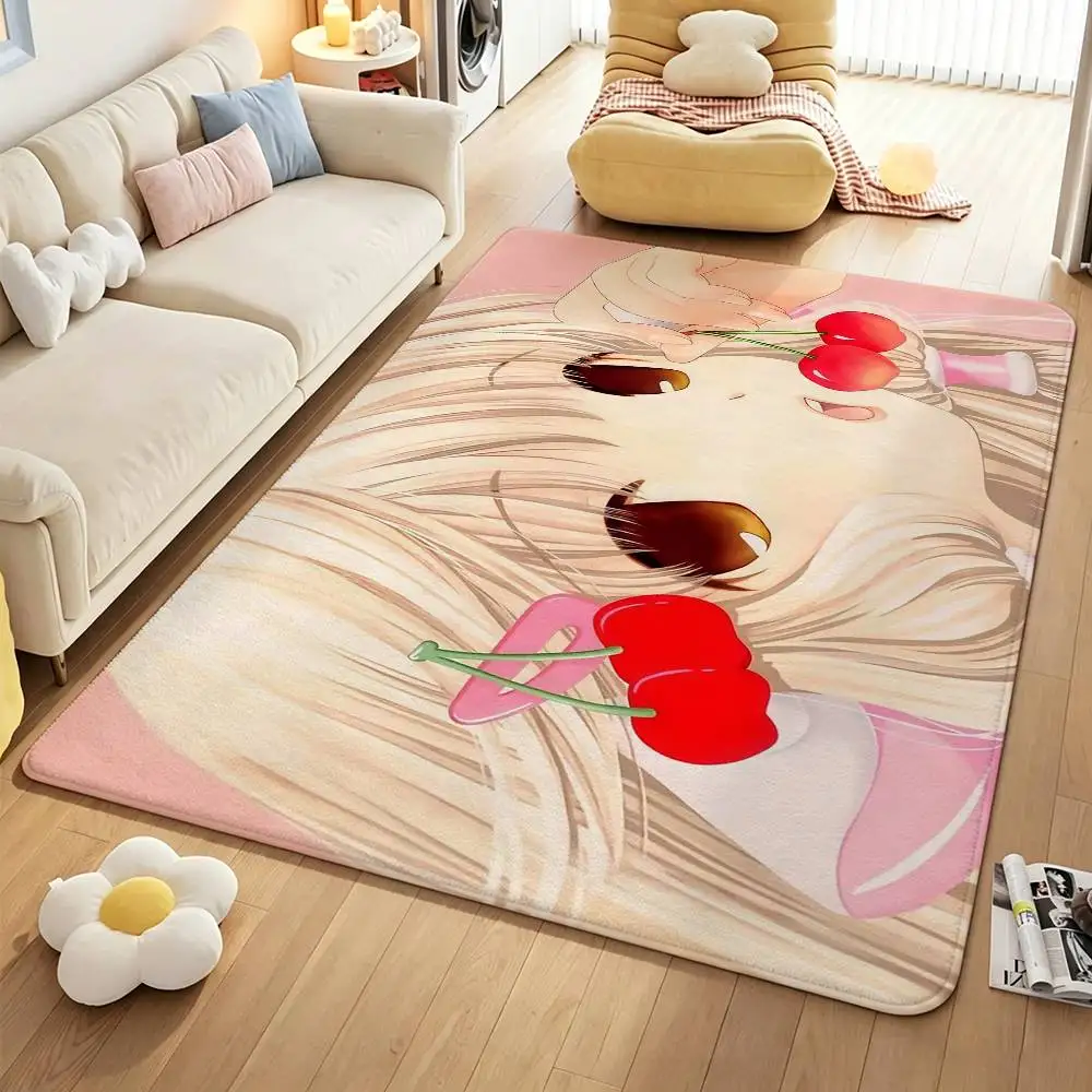 Cute P-Persocom C-Chobits Chii E-Eruda Short Plush Rug Carpet mat Machine Washable Anti‑Slip Floor Mat Home Decor