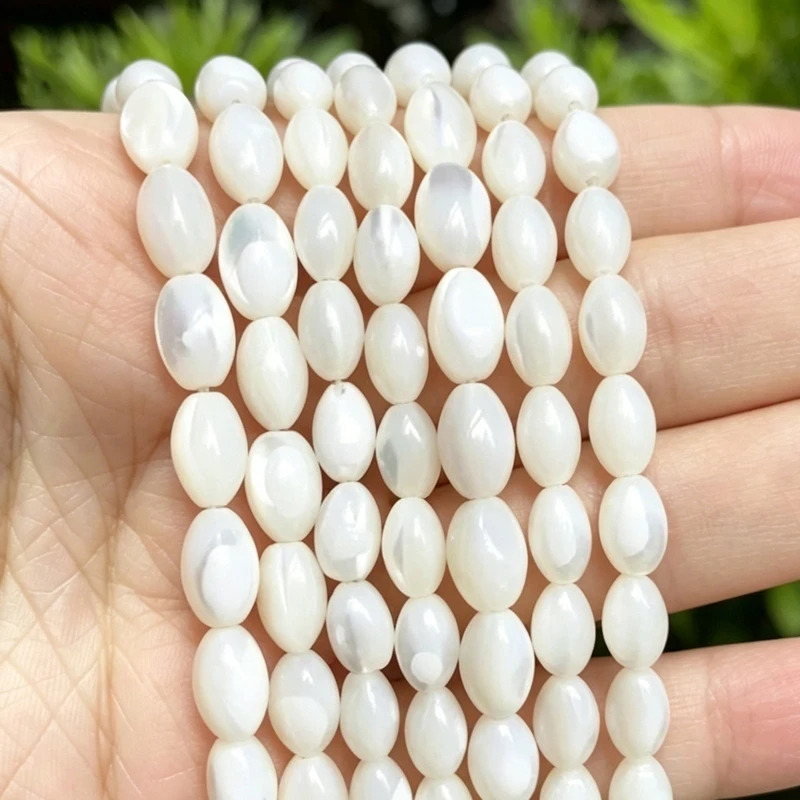 Natural White Oval Sea Shell Beads Mother Of Pearl Shell Loose Beads For Jewelry Making DIY Necklace Bracelet  Accessories