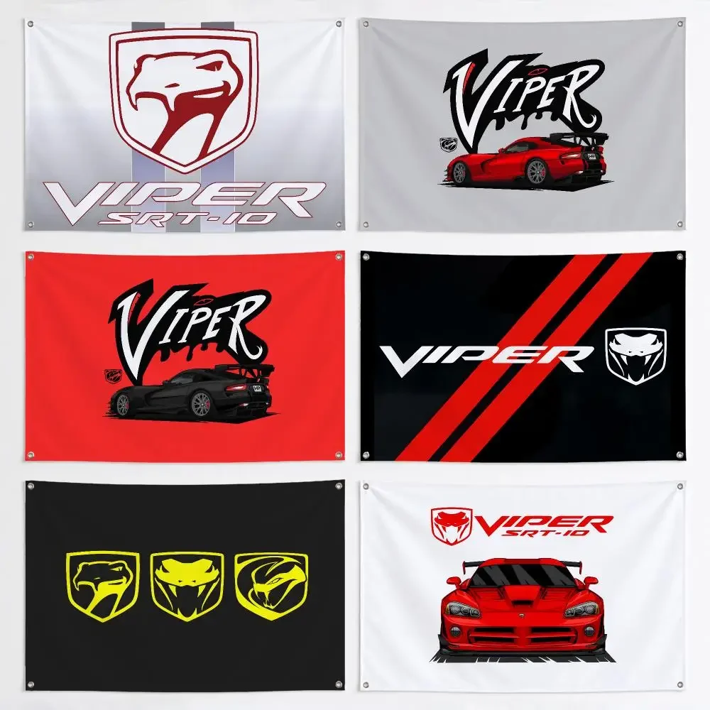 Vipers Sports Car Fans Flags Aesthetic Wall Tapestry Printed Wall Hanging Living Room Party Outdoor Decor