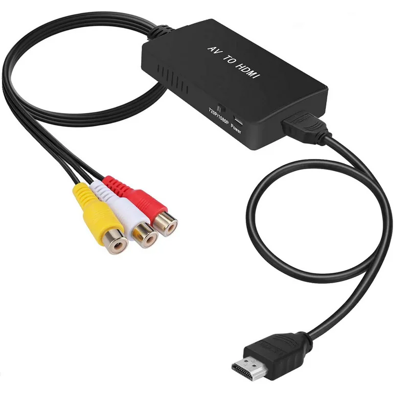 

Cables RCA to HDMI Converter AV to HDMI Adapter Composite to HD Support 1080P, PAL/ NTSC For PS2/PS3/STB/Xbox/VHS/VCR/ DVD