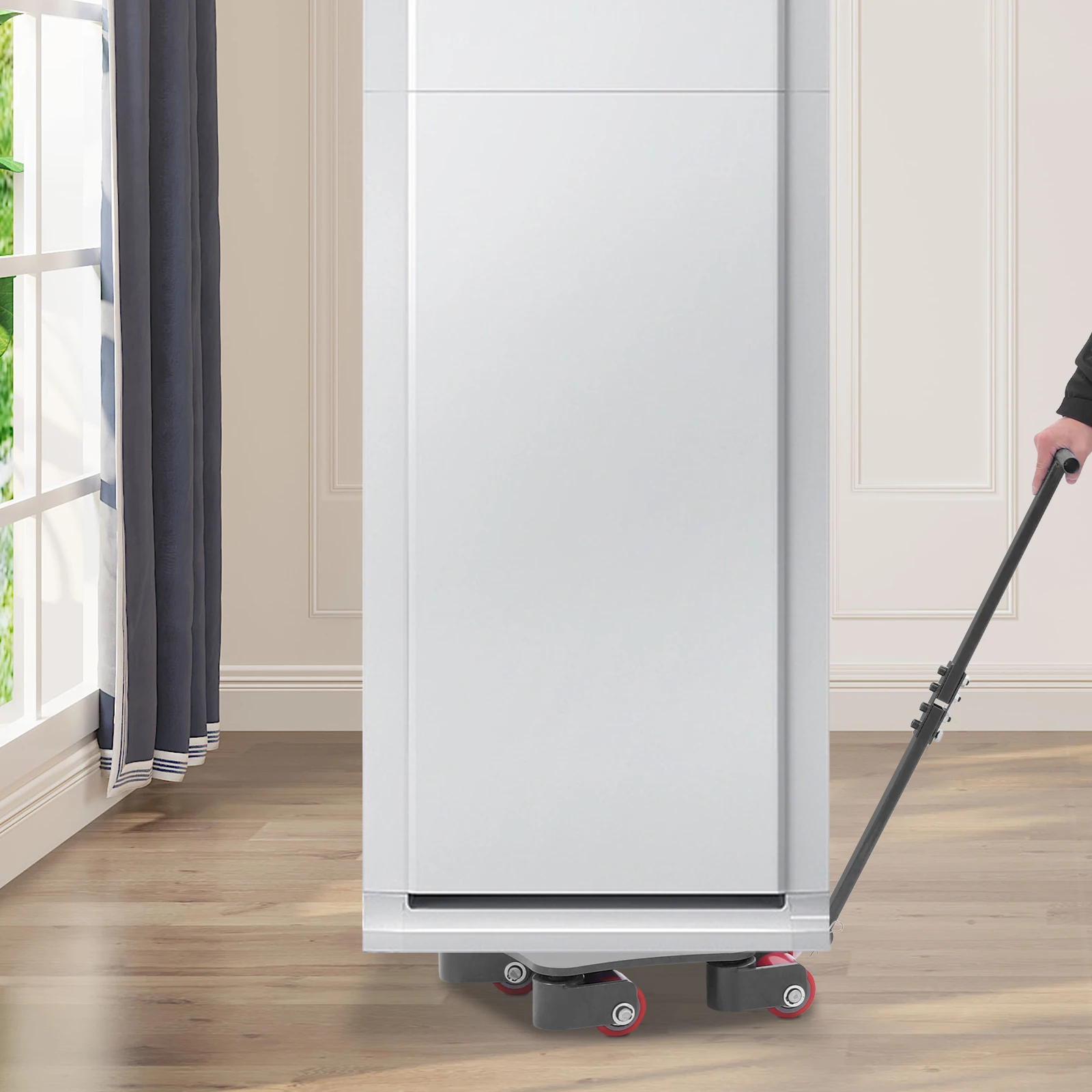 

Черный транспортный бак с ручкой Несущий портативный транспортный инструмент 4T 5-колесный логистический перемещение паллетного оборудования