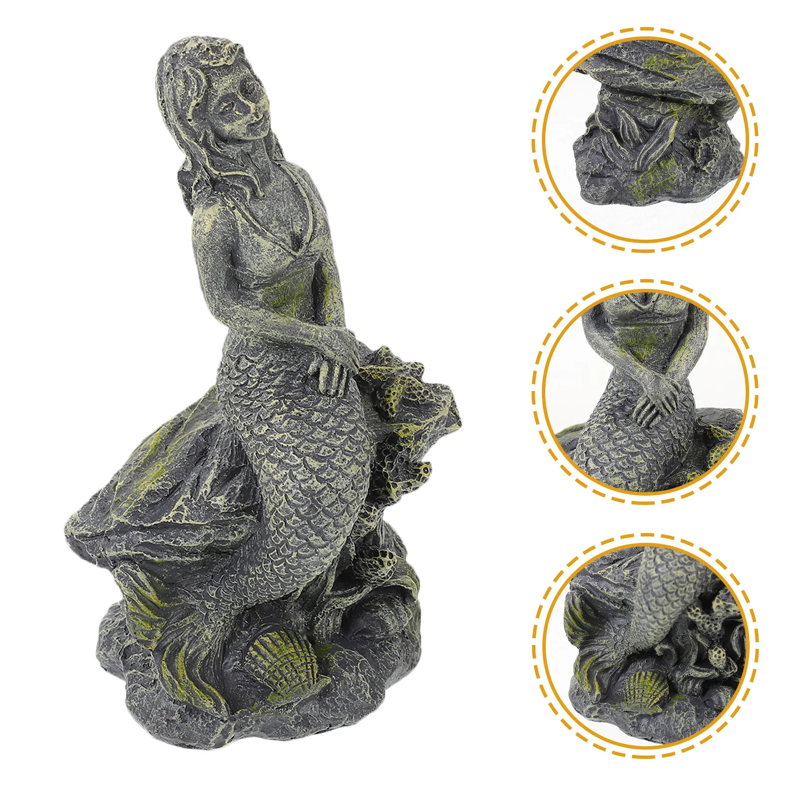 

Aquarium Fish Tank Decoration Water Décor Mermaid Statue Aquatic Ornament Decorations