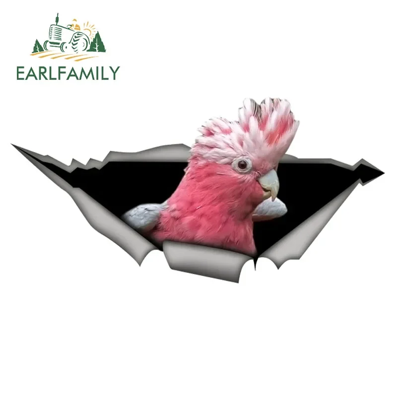 EARLFAMILY 15cm x 6cm Galah Cockatoo Car Stickers Funny Parrot Decal Waterproof Car Styling Bird Stickers Decoration