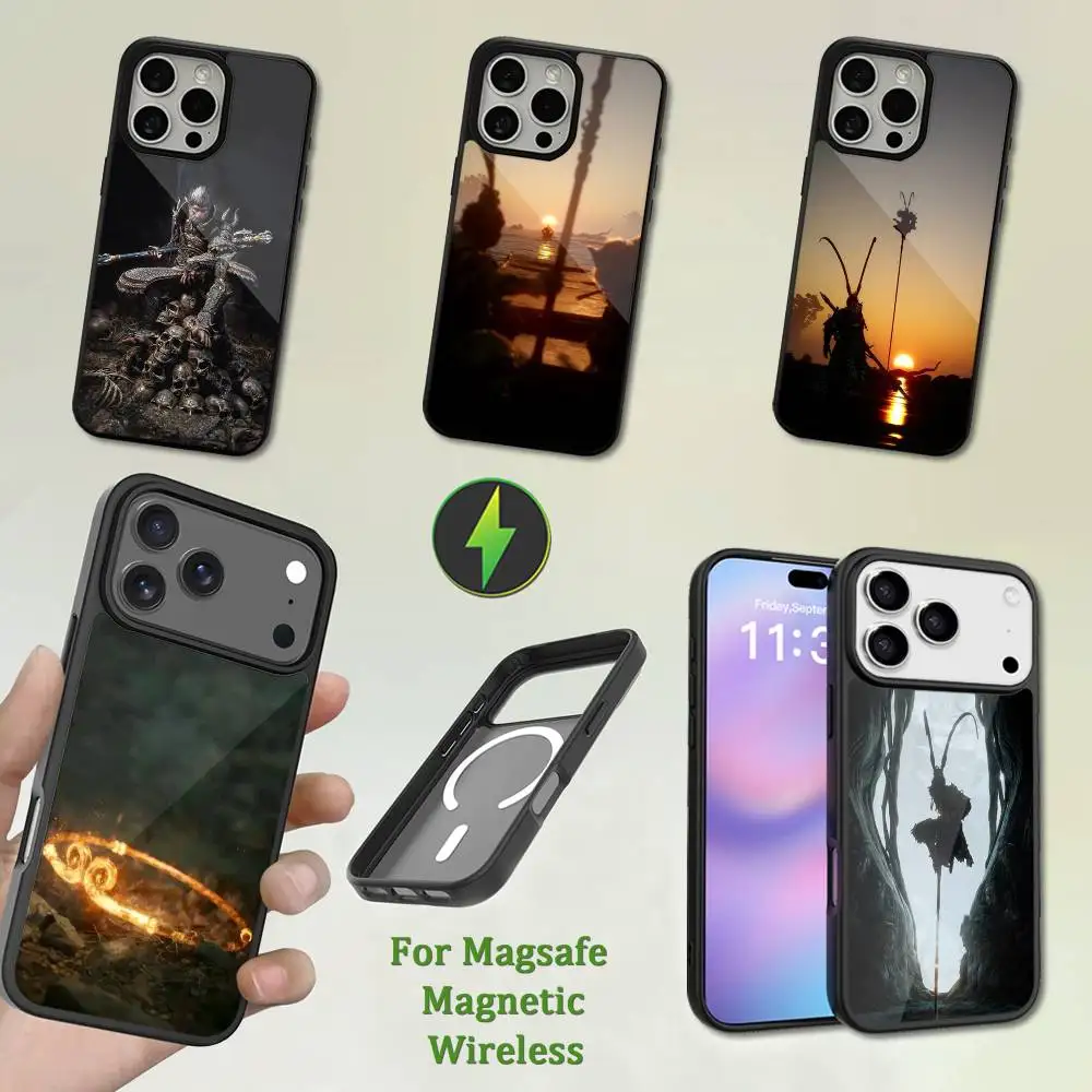 

Black Myth Game W-Wukong Phone Case For iPhone 13,12,11,16,15,17,14,Pro,Max,Plus,Mini,Magsafe,Magnetic Wireless Charging