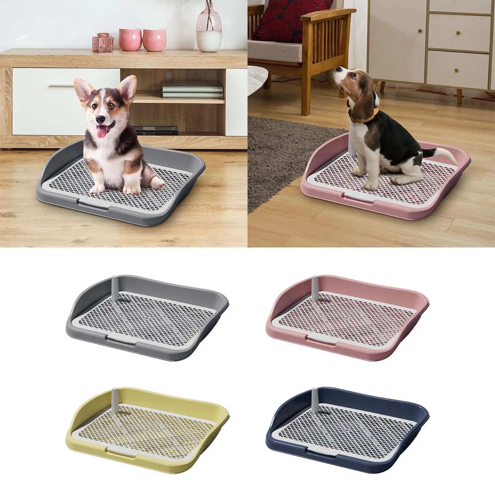 Pee Pad Holder Dog Toilet Open Top Entry Dog Litter Pan Reusable Dog Potty Tray Training Pad for Garden Household Porch Bunny