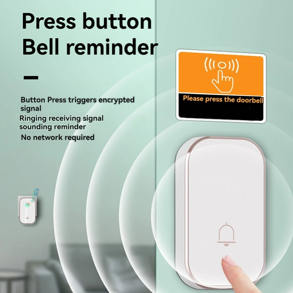 SQPP-Smart беспроводной дверной звонок, диапазон 300 м, домашний дверной звонок, 38 песен, мелодия, отличительный дверной звонок, звонок