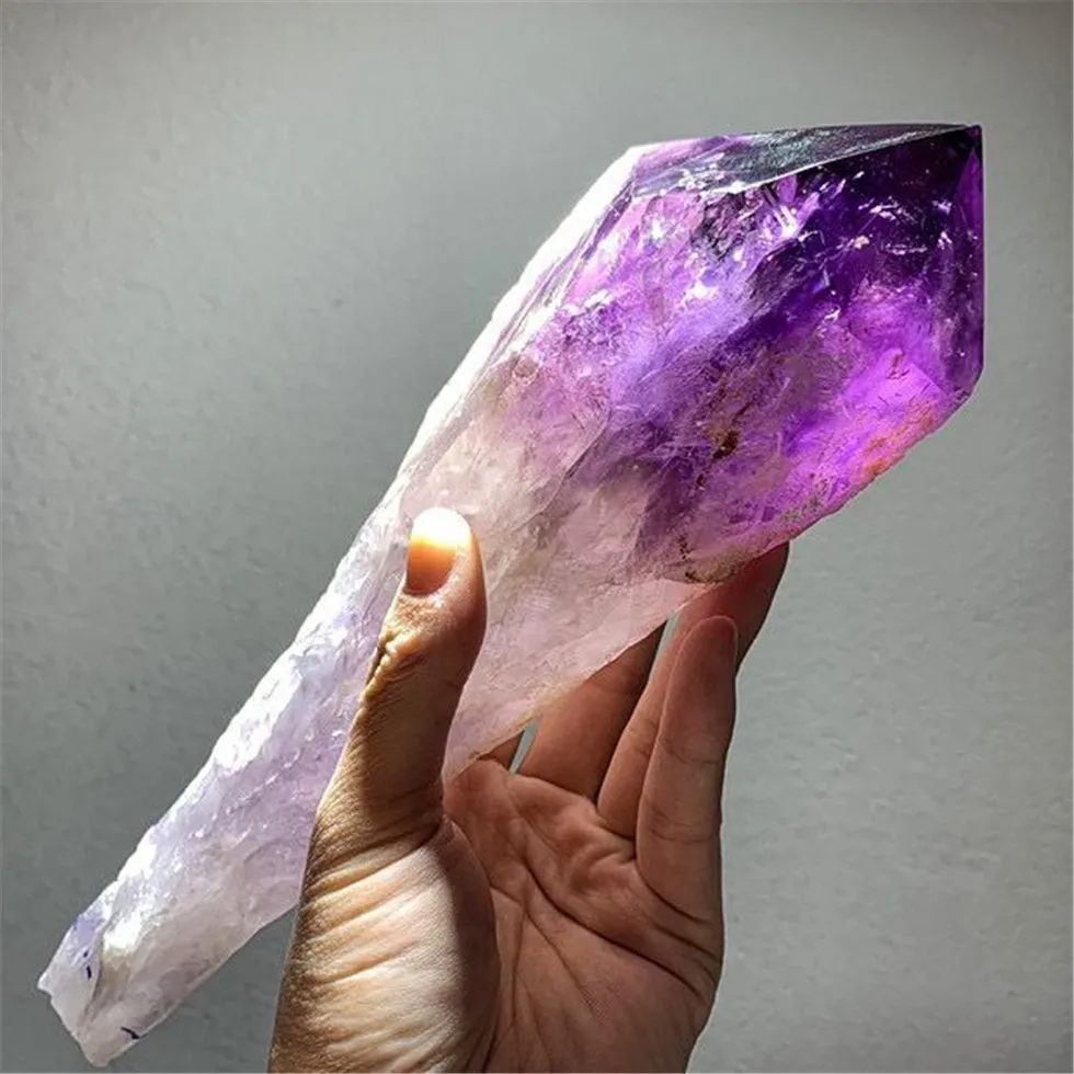 

Big Size Brazi Natural Amethyst Crystal Backbone Stone Scepter Cluster Quartz Reiki Healing Home Decoration Mineral Specimen