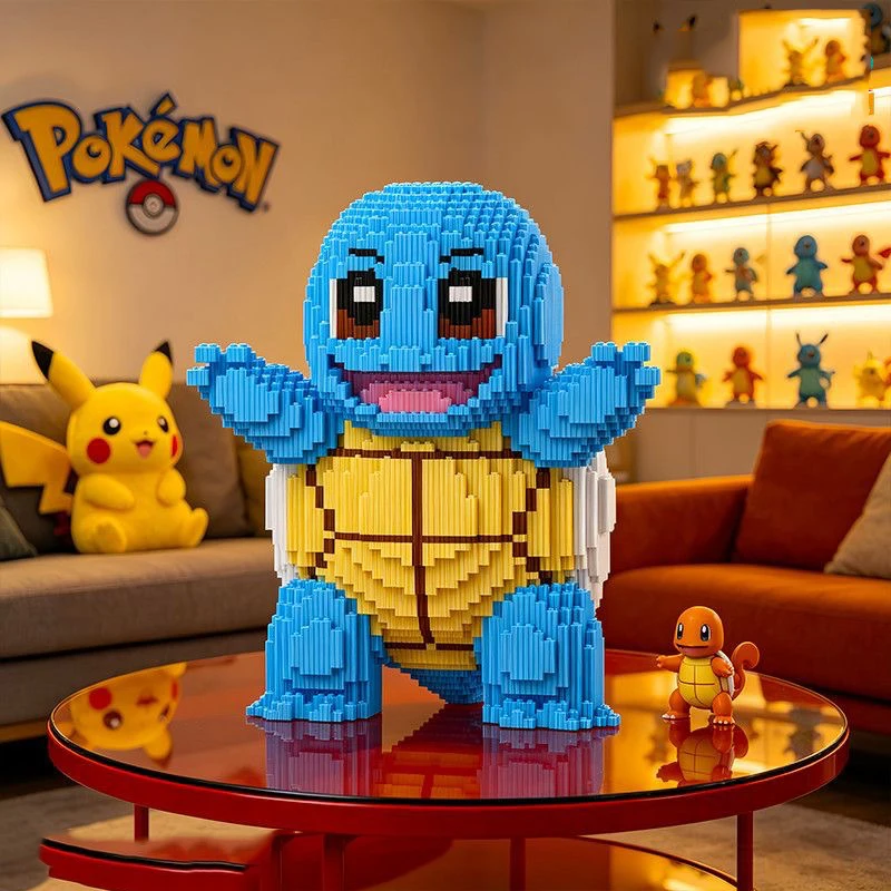 Pokemon Pikachu Building Block Bulbasaur Charmander 3D Model Assembly Connection Mini Brick Figure Toys for Home Decora