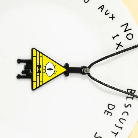Gravity Falls Bill Cipher Necklace - Glowing Eye Triangle Pendant, Weird Mystery Gift for Fans