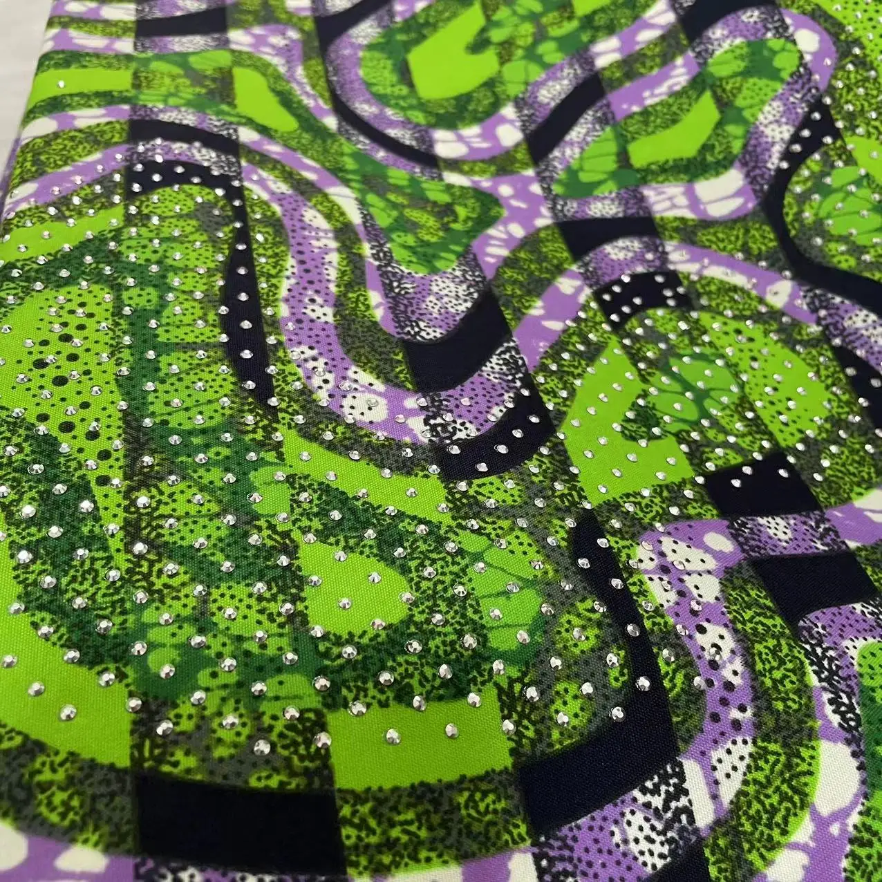 Nigerian Lace Fabric 2024 High Quality Ankara Fabrics African Real Wax With Stones 6 Yards Garment Sewing Lady Dress Clothes