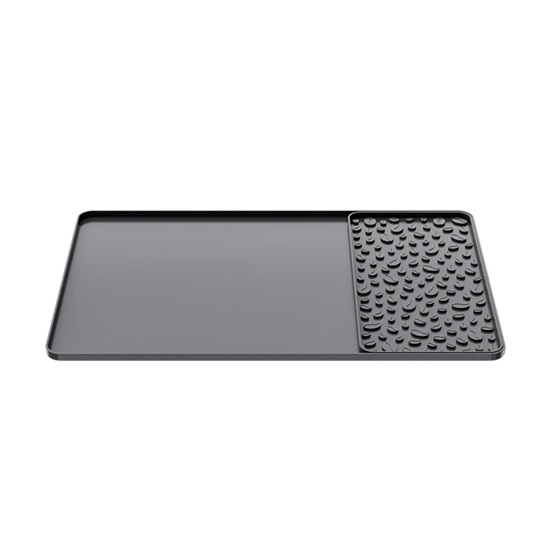 

Silicone Coffee Mat 15.75X23.6Inch Coffee Bar Mat With Detachable Dish Drying Mat Raised Spill Proof Edges