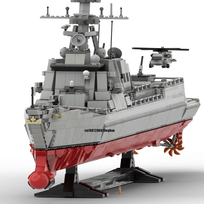3513PCS WW2 군사 MOC 1:150 스케일 Arleigh Burke 클래스 구축함 모델 창의적인 아이디어 하이테크 어린이 장난감 조립 퍼즐 선물