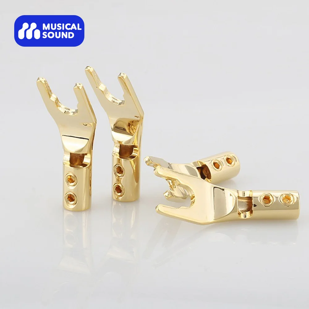 banana-som-musical-plugs-conector-conector-de-Audio-jack-bloqueio-de-parafuso-duplo-sistemas-de-fio-de-altifalante-ouro-24k