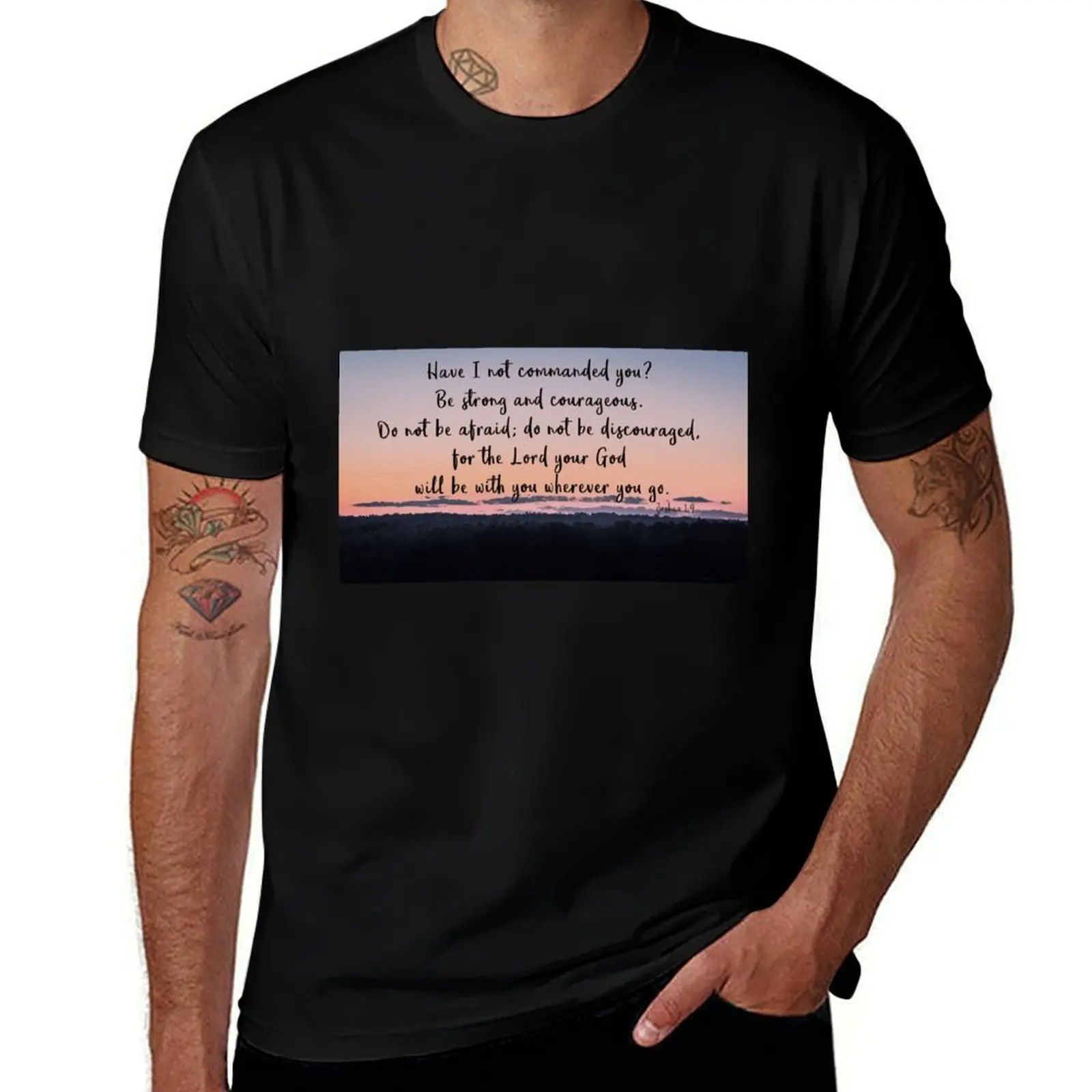 Joshua 1:9 T-Shirt plus size tops customizeds clothing for men