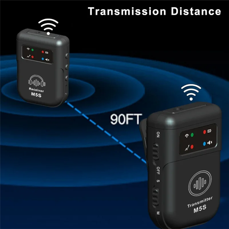 AA87 M5S Sistem Monitor In-Ear Nirkabel 2.4G Monitor Panggung Sistem IEM Nirkabel untuk Studio, Latihan Band, Pertunjukan Langsung