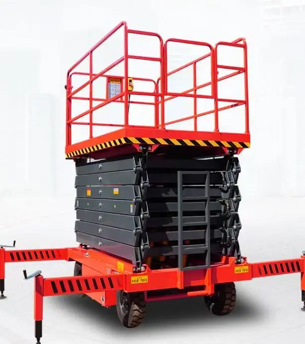 

For 6m 10m 12m Mobile Scissor Lift Table Platform 8m 14m Movable Aerial Work Sky Lift Electric Scissor Lift For Air Work