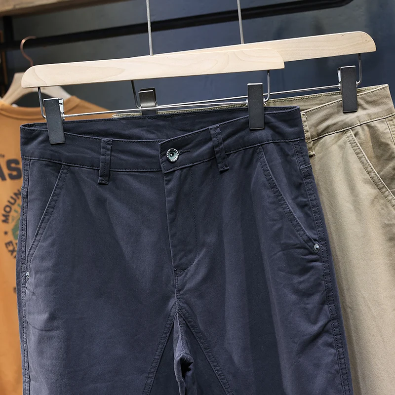 Pantalones holgados para hombre, ropa informal elástica de retales, color azul marino, de gran tamaño, cónicos, Kpop