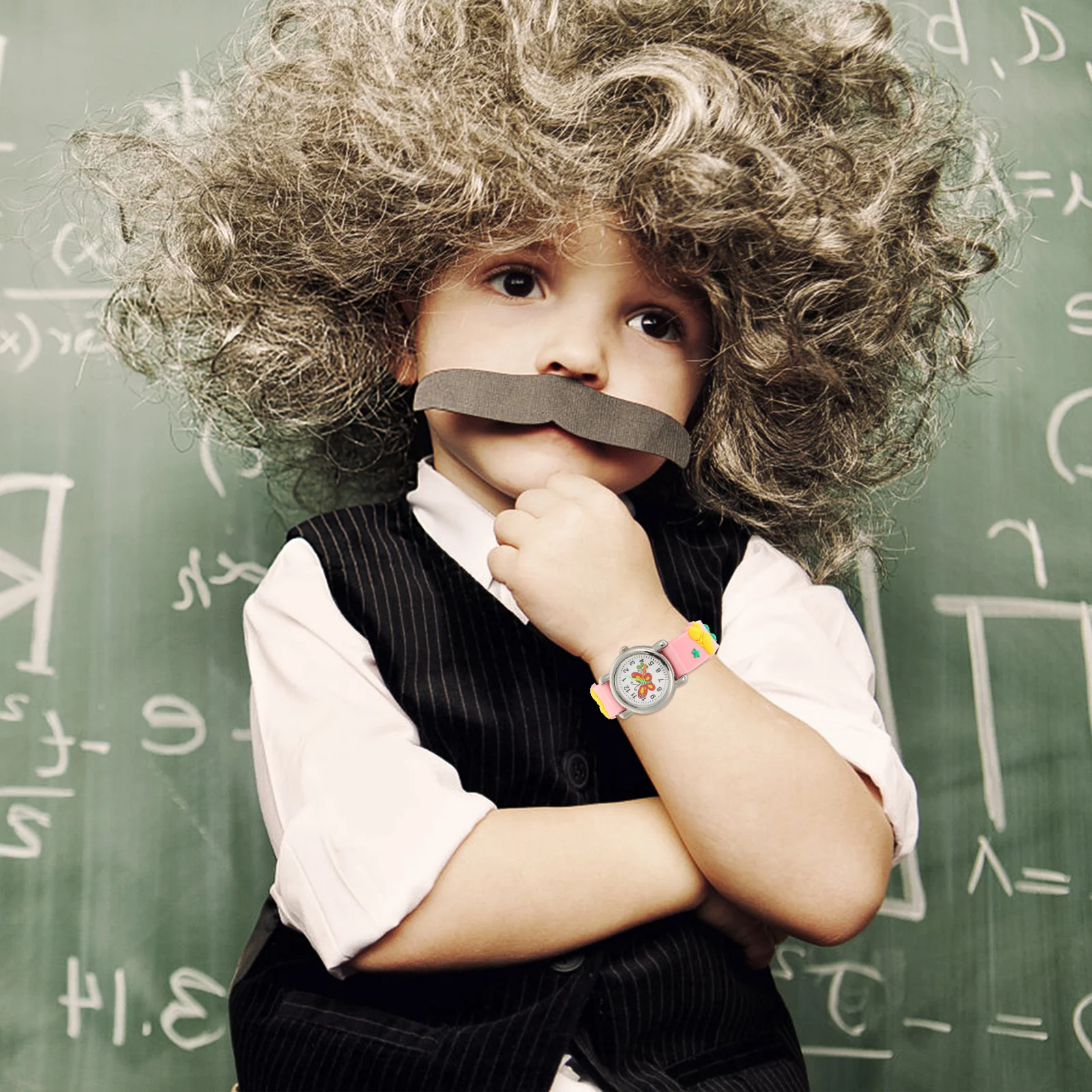 Cartoon Butterflies Kids Watch Adjustable Analog Wristwatch Girls Lightweight Portable Children Watch Present for Students