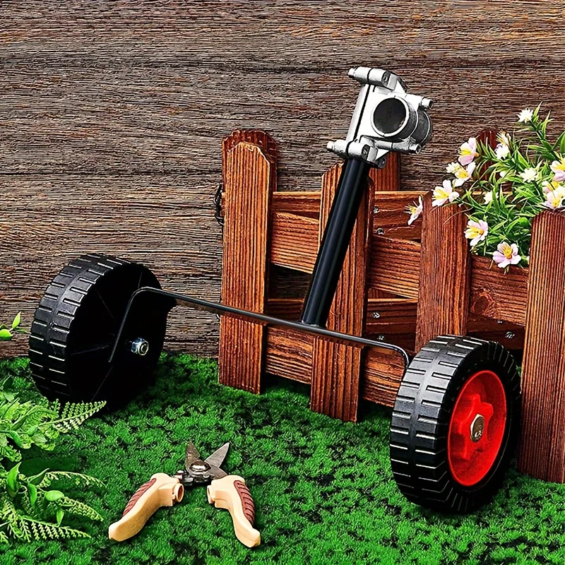String Trimmer Auxiliary Double Wheel Support Bracket Labor Saving Lawn Grass Weed Cutter Accessory For Garden Yard Trimming